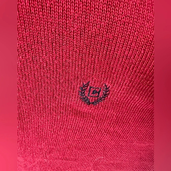 Ralph Lauren Chaps Men’s Large Burgundy 100% Cotton Crew Neck Navy / Gray NWOT - Picture 2 of 15